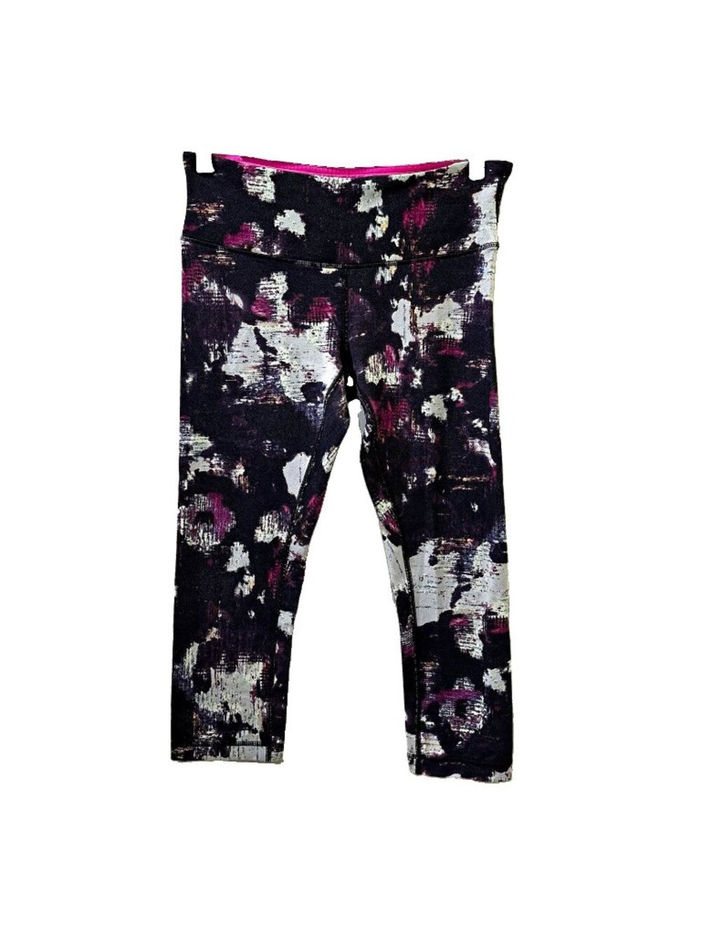 lululemon winder under women 8 cropped skinny pull-on abstract kara blossom sz8